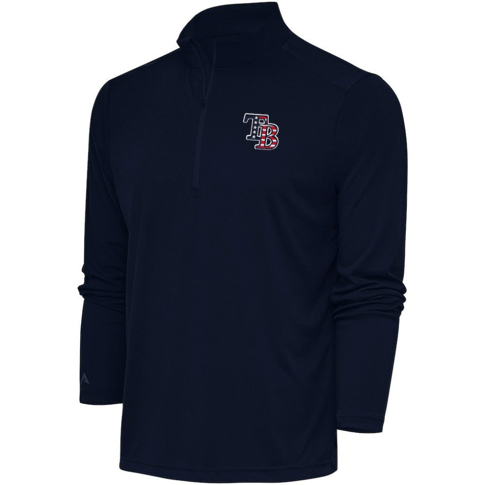 Tampa Bay Rays Antigua Patriotic Tribute Quarter-Zip Pullover Top - Navy - MLB Online