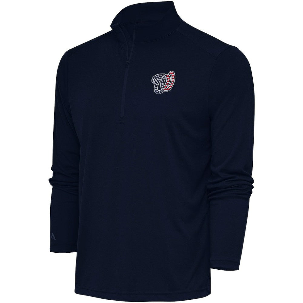 Washington Nationals Antigua Patriotic Tribute Quarter-Zip Pullover Top - Navy - MLB Sale