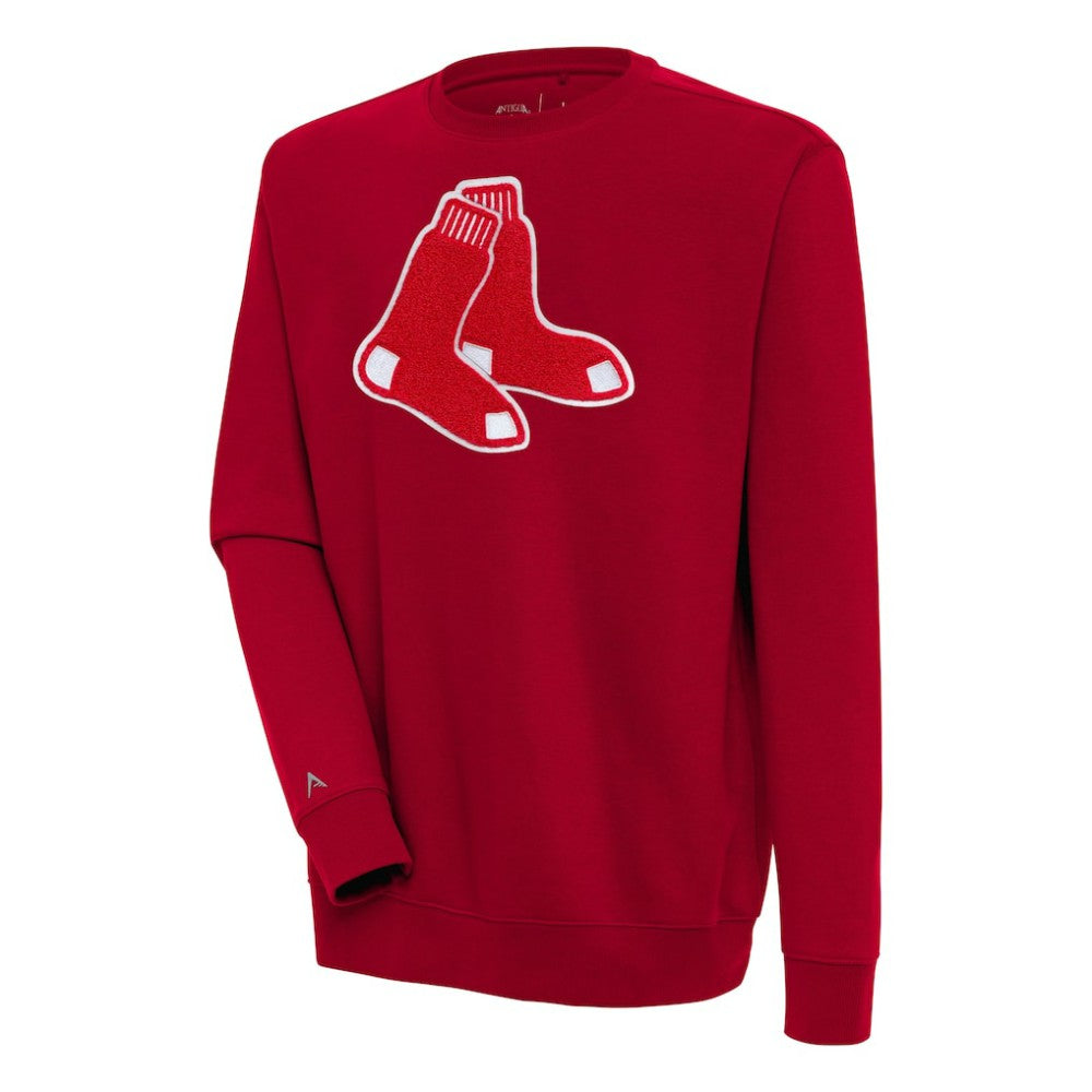 Boston Red Sox Antigua Victory Crewneck Chenille Pullover Sweatshirt - Red - MLB Online