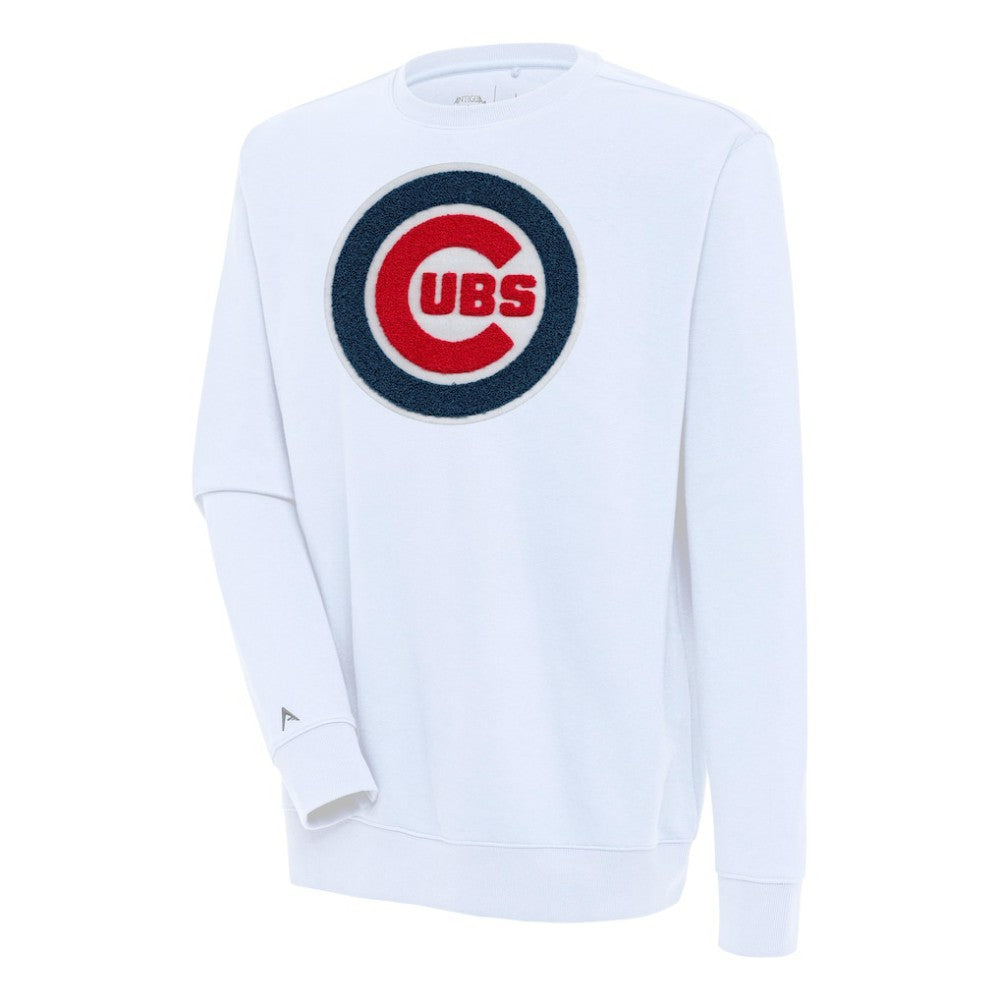 Chicago Cubs Antigua Victory Crewneck Chenille Pullover Sweatshirt - White - MLB Online