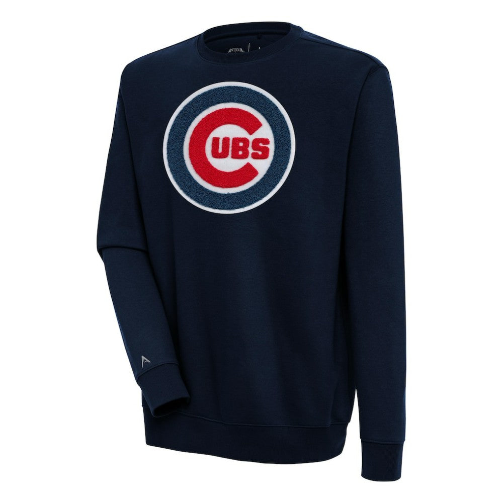 Chicago Cubs Antigua Victory Crewneck Chenille Pullover Sweatshirt - Navy - MLB on Sale