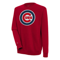 Chicago Cubs Antigua Victory Crewneck Chenille Pullover Sweatshirt - Red - MLB Sale
