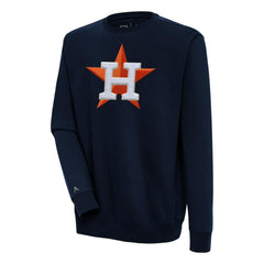 Houston Astros Antigua Victory Crewneck Chenille Pullover Sweatshirt - Navy - MLB Sale