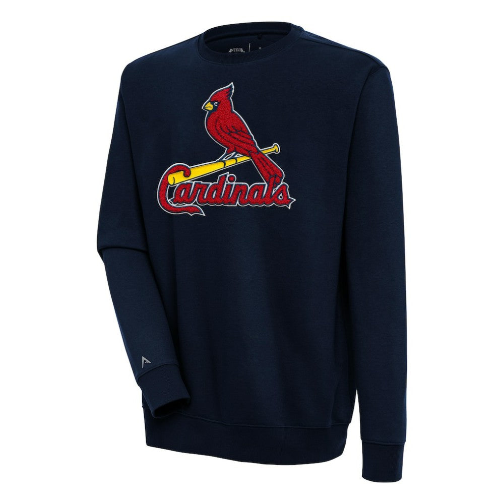 St. Louis Cardinals Antigua Victory Crewneck Chenille Pullover Sweatshirt - Navy - MLB Online