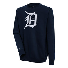 Detroit Tigers Antigua Victory Crewneck Chenille Pullover Sweatshirt - Navy - MLB Sale