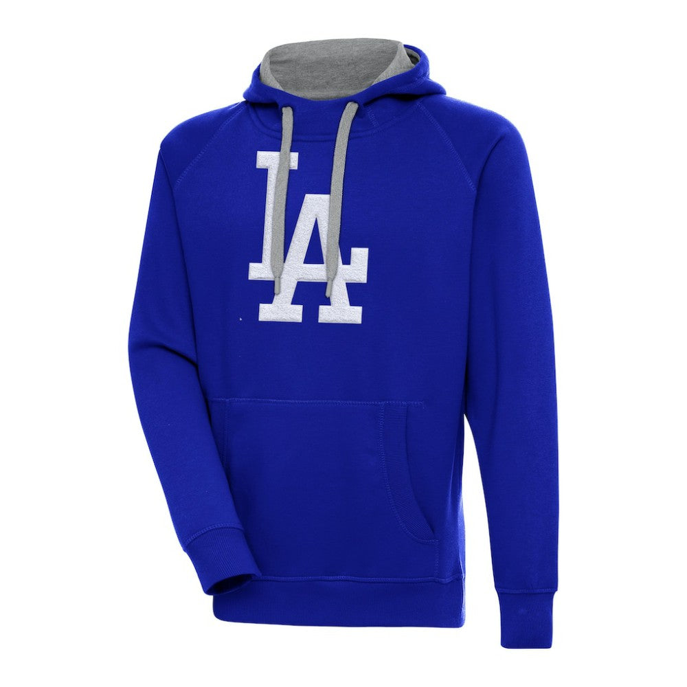 Los Angeles Dodgers Antigua Victory Chenille Pullover Hoodie - Royal - MLB on Sale