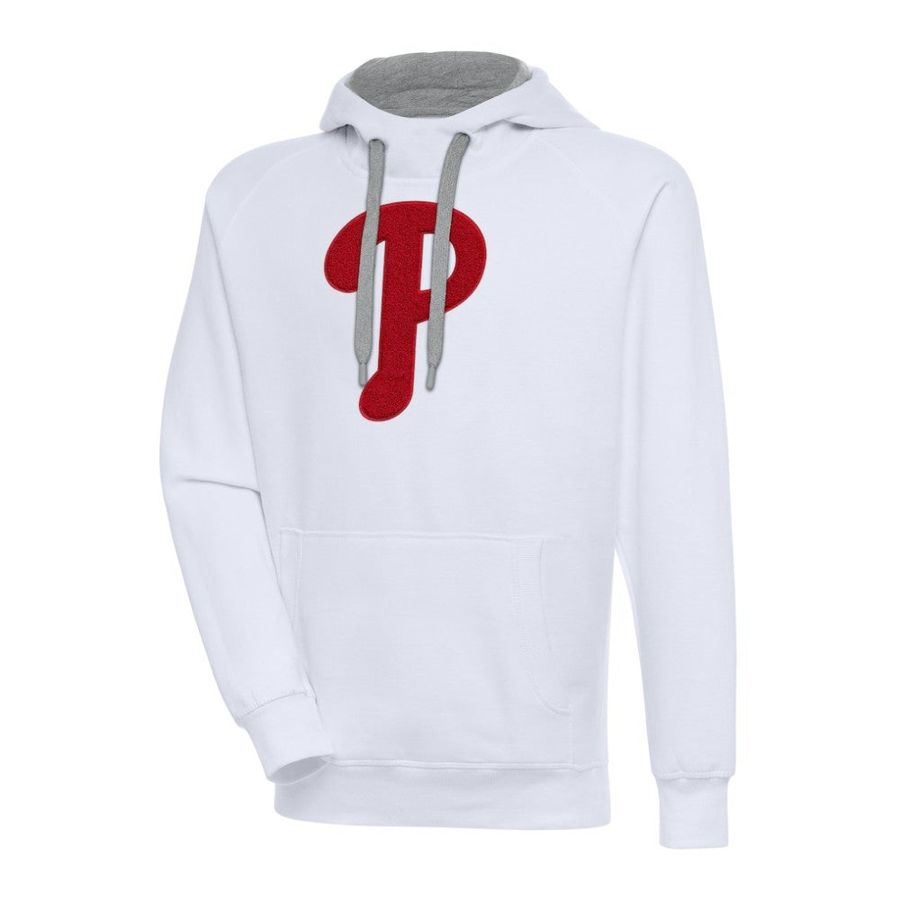 Philadelphia Phillies Antigua Victory Chenille Pullover Hoodie - White - MLB Discount