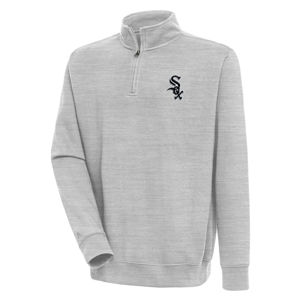 Chicago White Sox Antigua Victory Quarter-Zip Pullover Top - Heather Gray - MLB Online