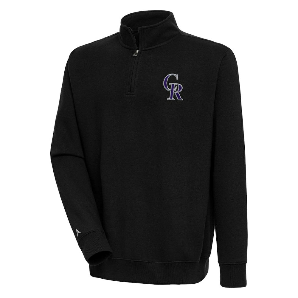 Colorado Rockies Antigua Victory Quarter-Zip Pullover Top - Black - MLB Sale