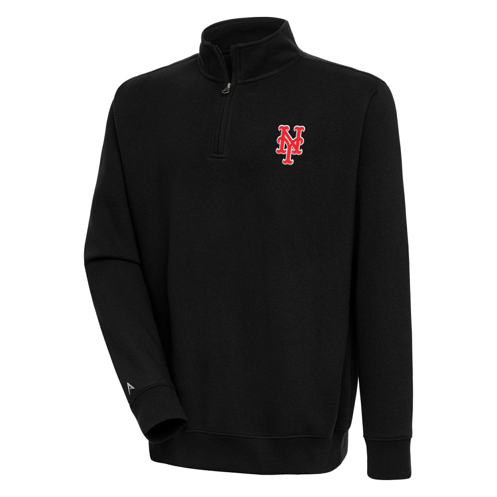 New York Mets Antigua Victory Quarter-Zip Pullover Top - Black - MLB on Sale