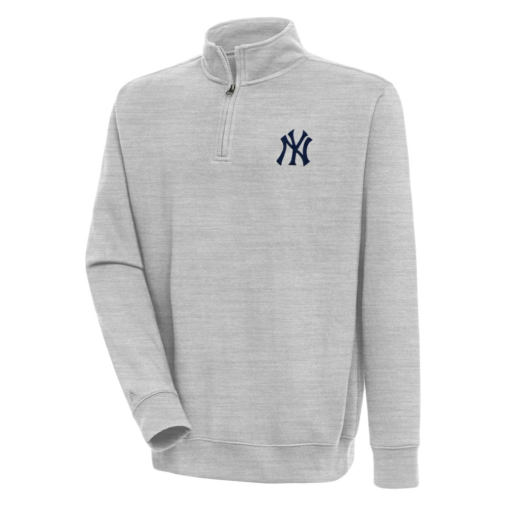 New York Yankees Antigua Victory Quarter-Zip Pullover Top - Heather Gray - MLB Online