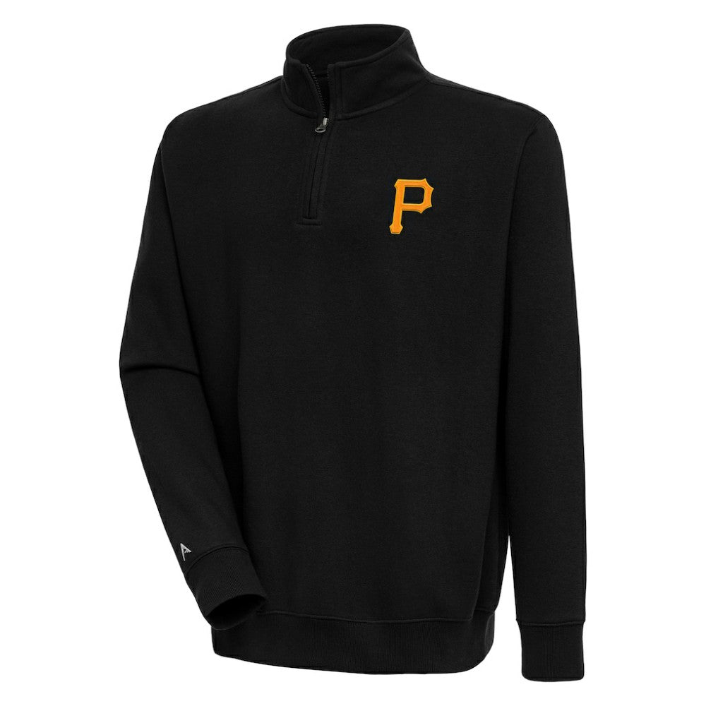 Pittsburgh Pirates Antigua Victory Quarter-Zip Pullover Top - Black - MLB on Sale