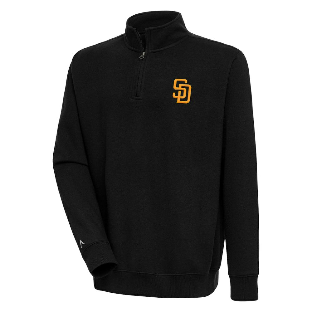 San Diego Padres Antigua Victory Quarter-Zip Pullover Top - Black - MLB on Sale