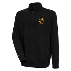 San Diego Padres Antigua Victory Quarter-Zip Pullover Top - Black - MLB on Sale
