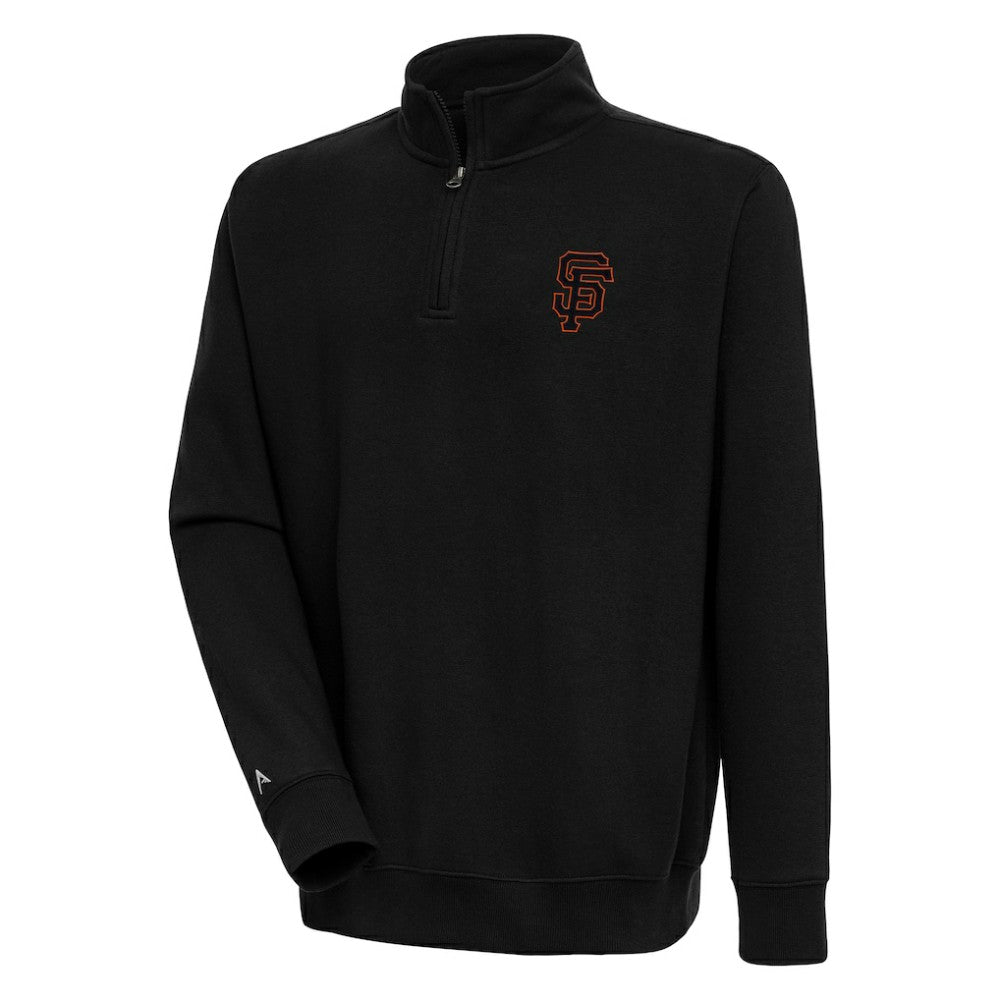 San Francisco Giants Antigua Victory Quarter-Zip Pullover Top - Black - MLB on Sale