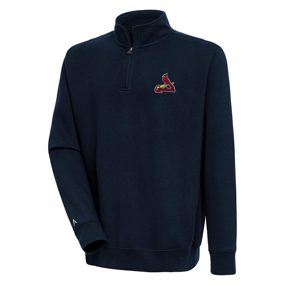 St. Louis Cardinals Antigua Victory Quarter-Zip Pullover Top - Navy - MLB on Sale