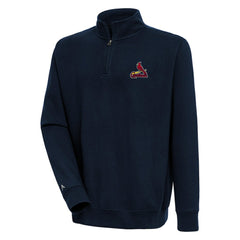 St. Louis Cardinals Antigua Victory Quarter-Zip Pullover Top - Navy - MLB on Sale
