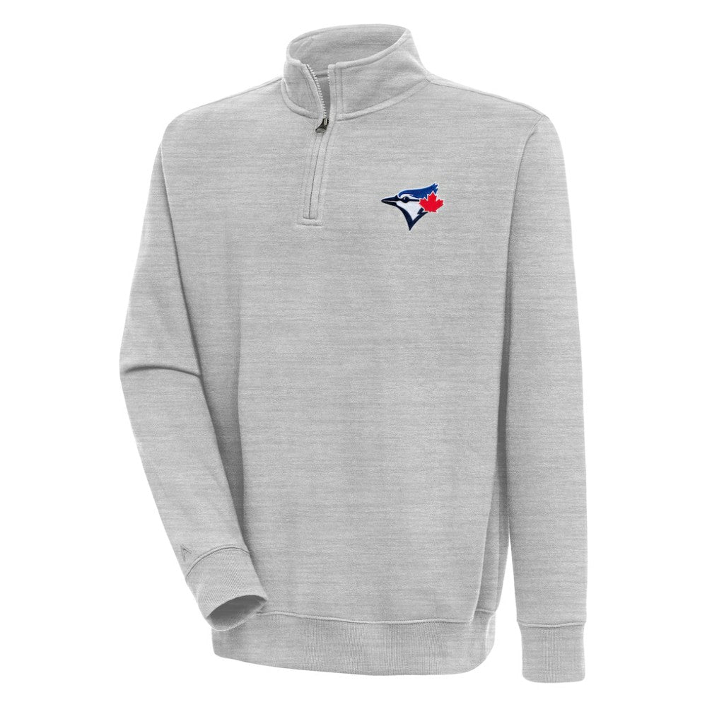 Toronto Blue Jays Antigua Victory Quarter-Zip Pullover Top - Heather Gray - MLB Sale