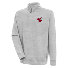 Washington Nationals Antigua Victory Quarter-Zip Pullover Top - Heather Gray - MLB Online