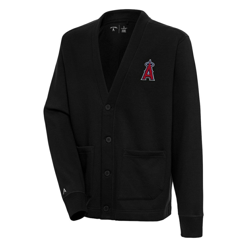 Los Angeles Angels Antigua Button-Up Cardigan - Black - MLB Online