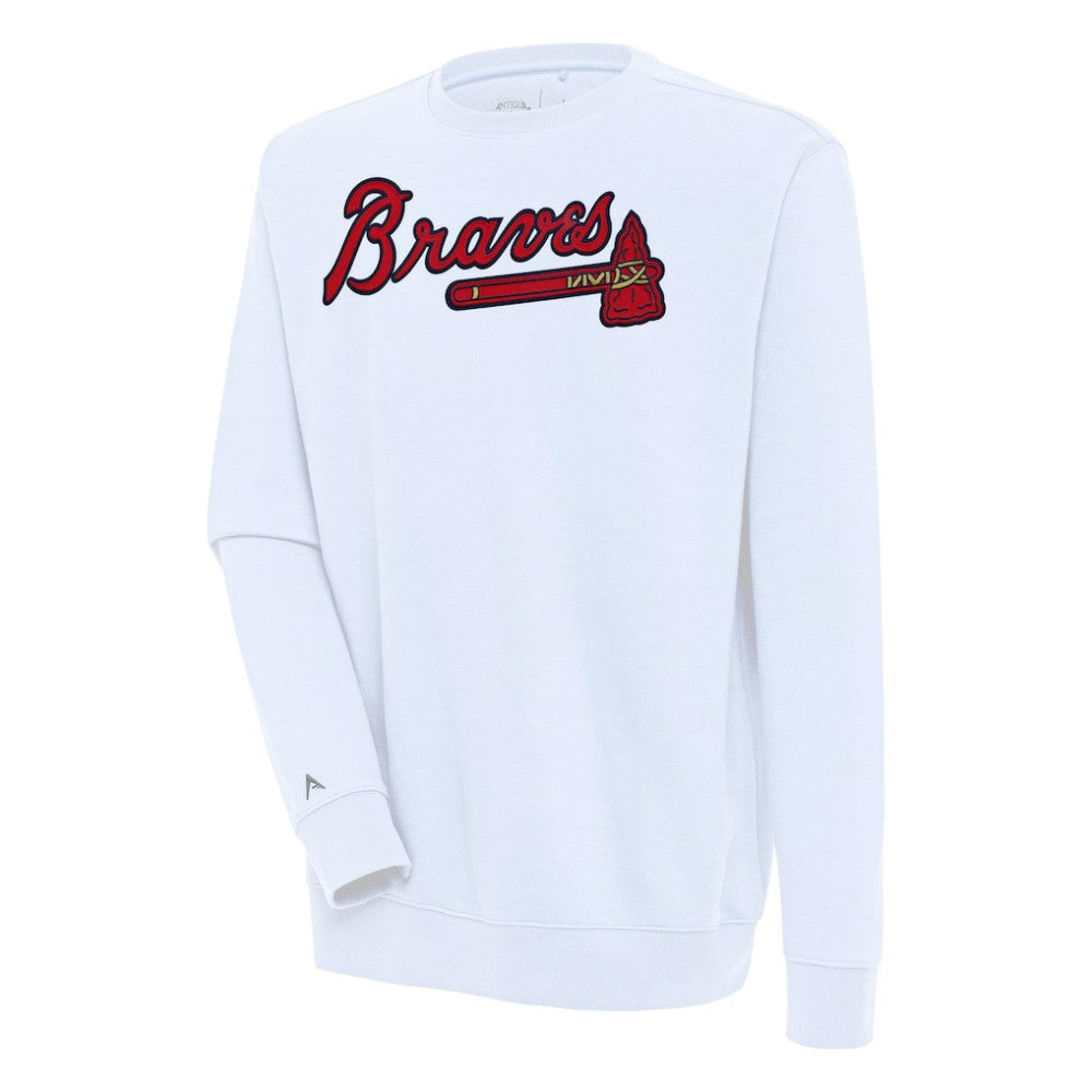 Atlanta Braves Antigua Victory Pullover Sweatshirt - White - MLB Sale