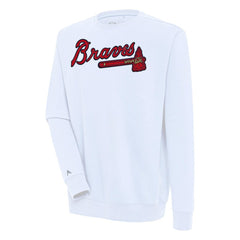 Atlanta Braves Antigua Victory Pullover Sweatshirt - White - MLB Sale