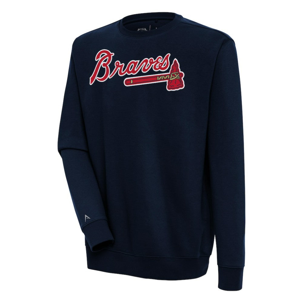 Atlanta Braves Antigua Victory Pullover Sweatshirt - Navy - MLB on Sale