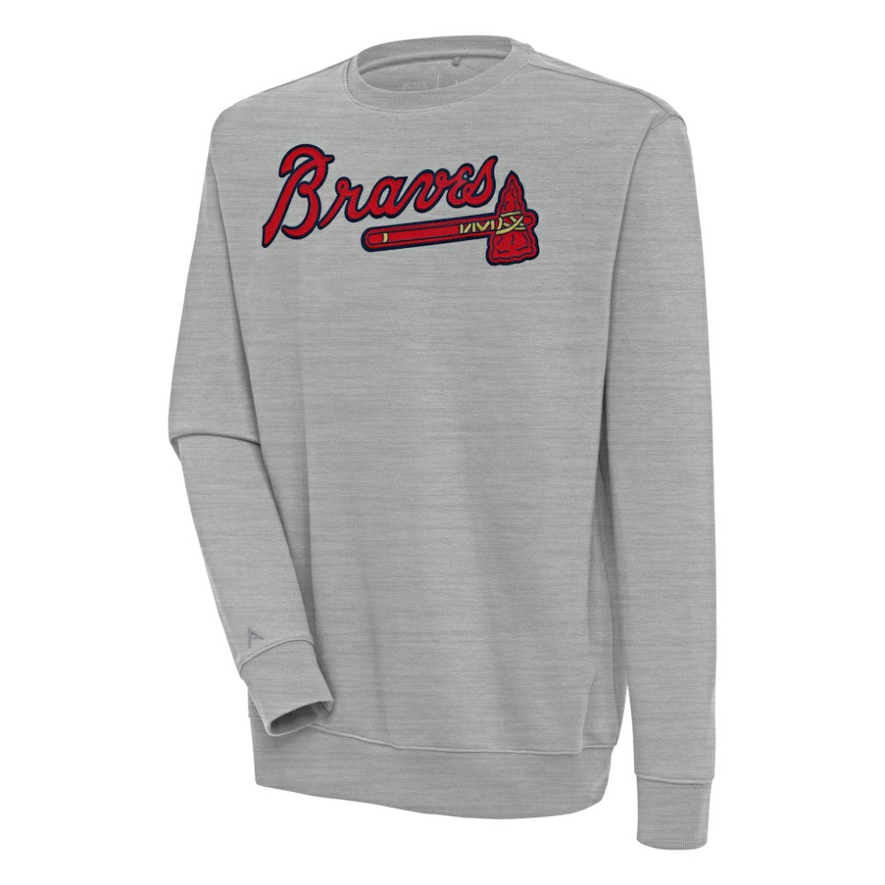 Atlanta Braves Antigua Victory Pullover Sweatshirt - Heather Gray - MLB Online