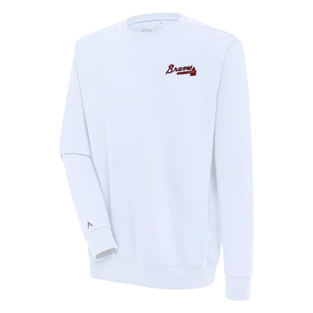 Atlanta Braves Antigua Victory Pullover Sweatshirt - White - MLB Discount