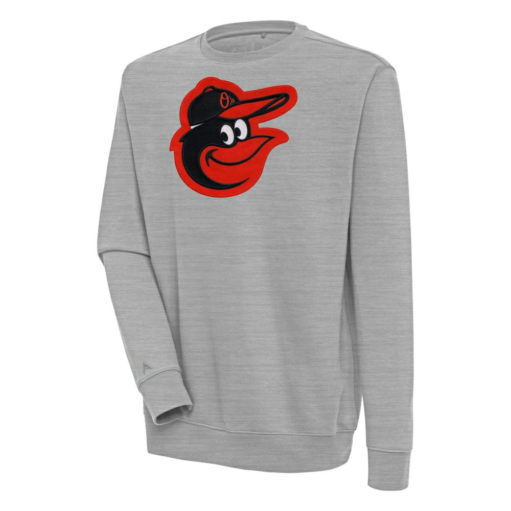 Baltimore Orioles Antigua Victory Pullover Sweatshirt - Heather Gray - MLB Discount