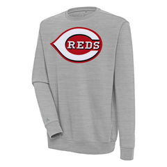 Cincinnati Reds Antigua Victory Pullover Sweatshirt - Heather Gray - MLB Sale