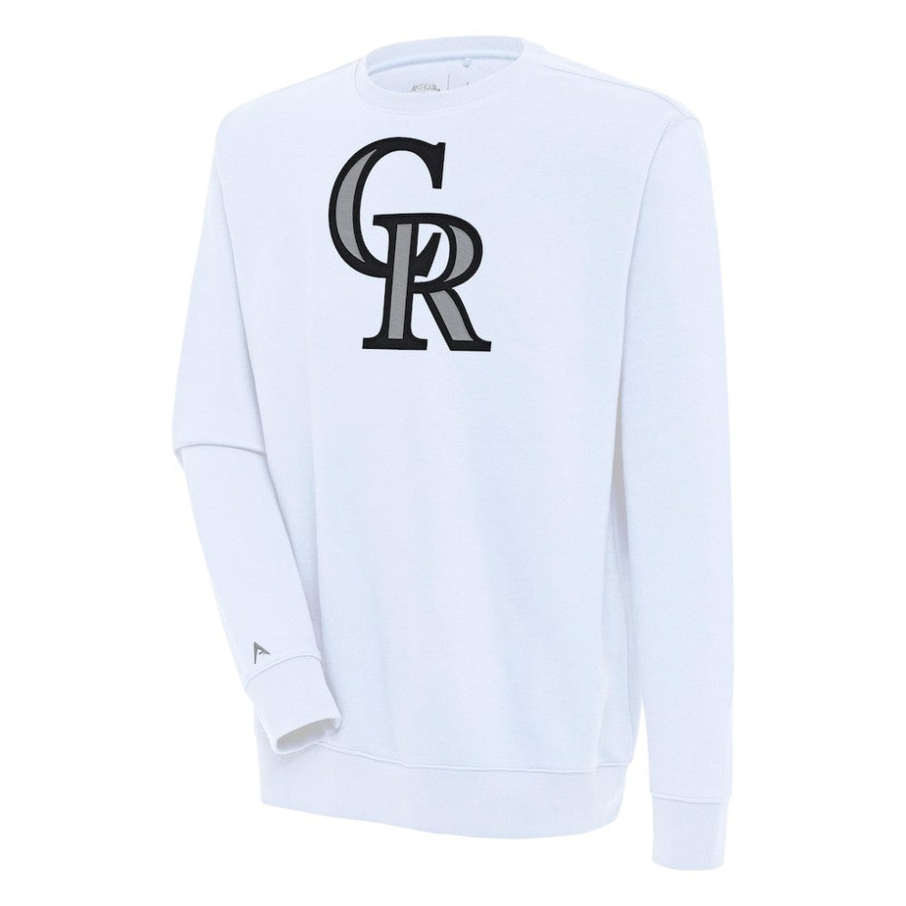 Colorado Rockies Antigua Victory Pullover Sweatshirt - White - MLB Discount