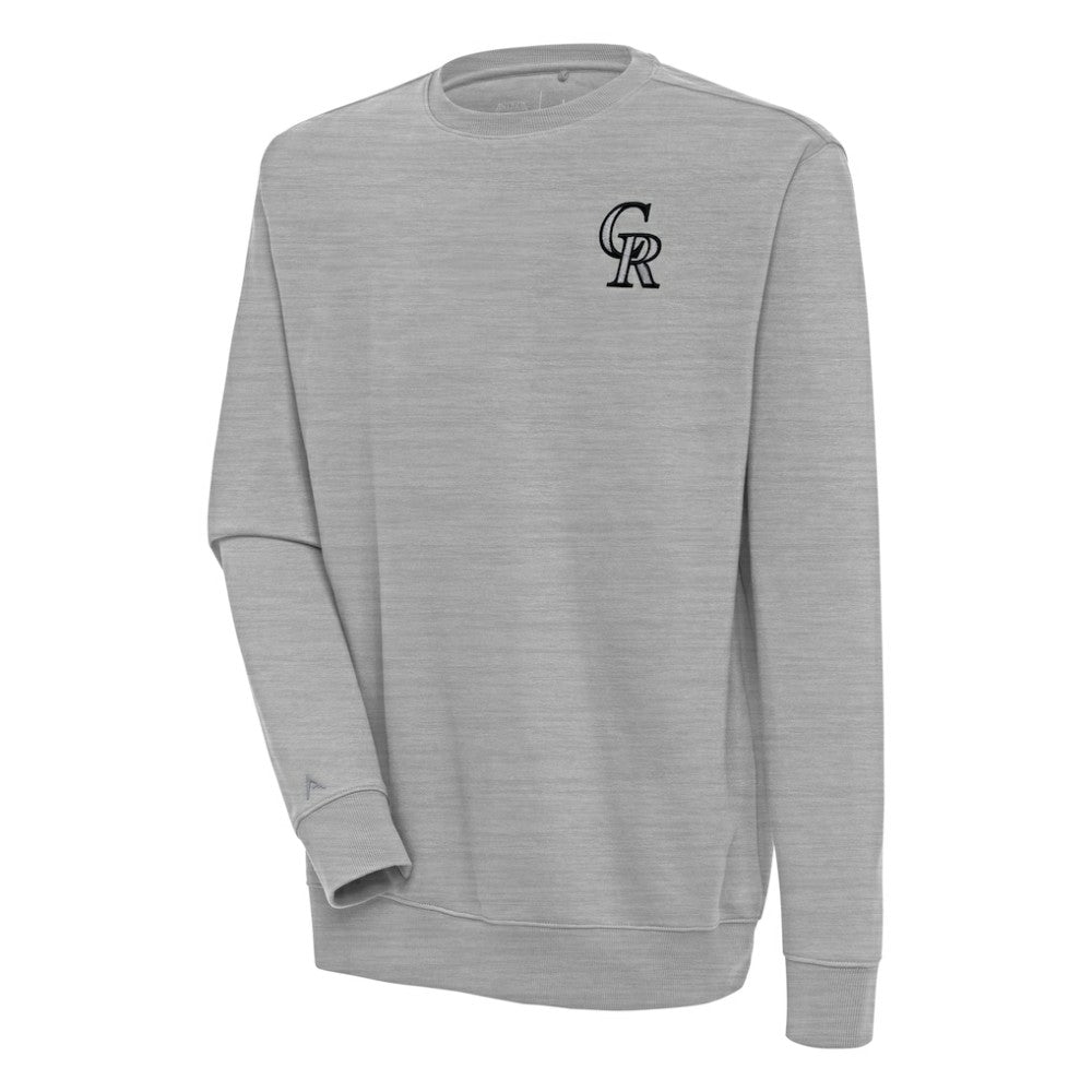 Colorado Rockies Antigua Victory Pullover Sweatshirt - Heather Gray - MLB Lifestyle