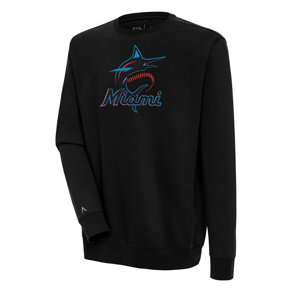 Miami Marlins Antigua Victory Pullover Sweatshirt - Black - MLB Discount