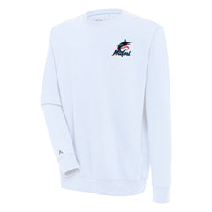 Miami Marlins Antigua Victory Pullover Sweatshirt - White - MLB Discount