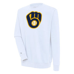 Milwaukee Brewers Antigua Victory Pullover Sweatshirt - White - MLB Sale
