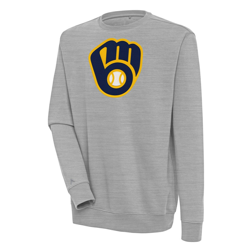 Milwaukee Brewers Antigua Victory Pullover Sweatshirt - Heather Gray - MLB Online