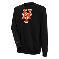 New York Mets Antigua Victory Pullover Sweatshirt - Black - MLB Discount