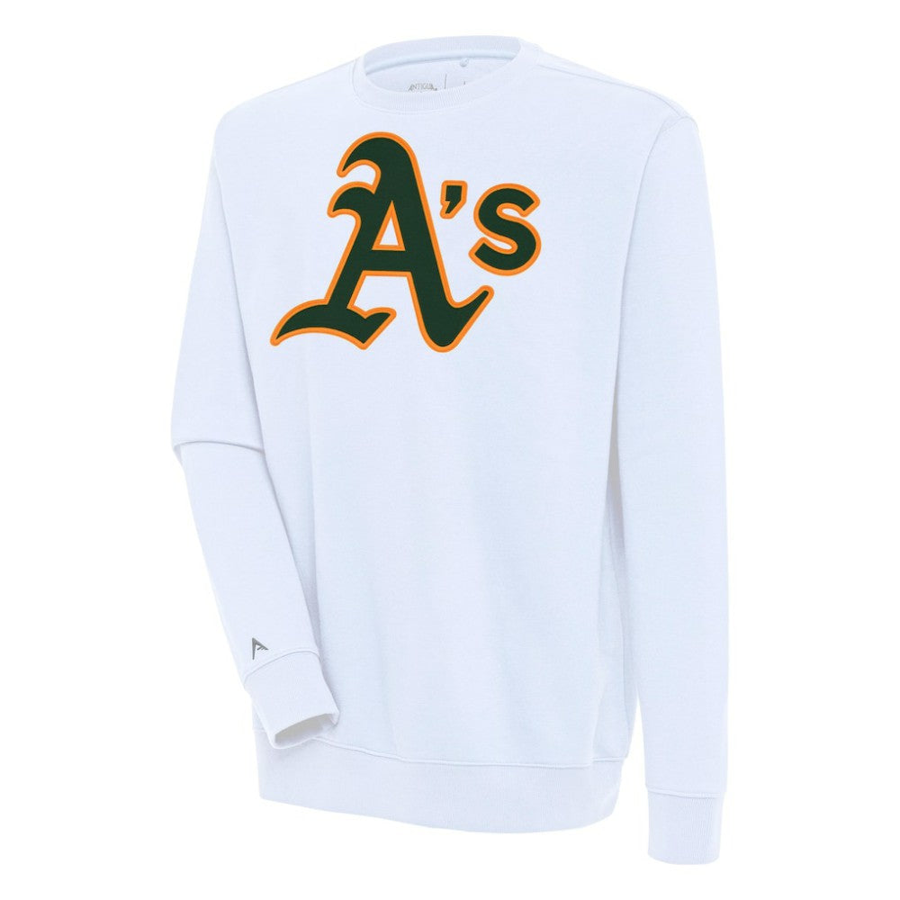 Athletics Antigua Victory Pullover Sweatshirt - White - MLB Lifestyle