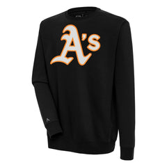 Athletics Antigua Victory Pullover Sweatshirt - Black - MLB on Sale
