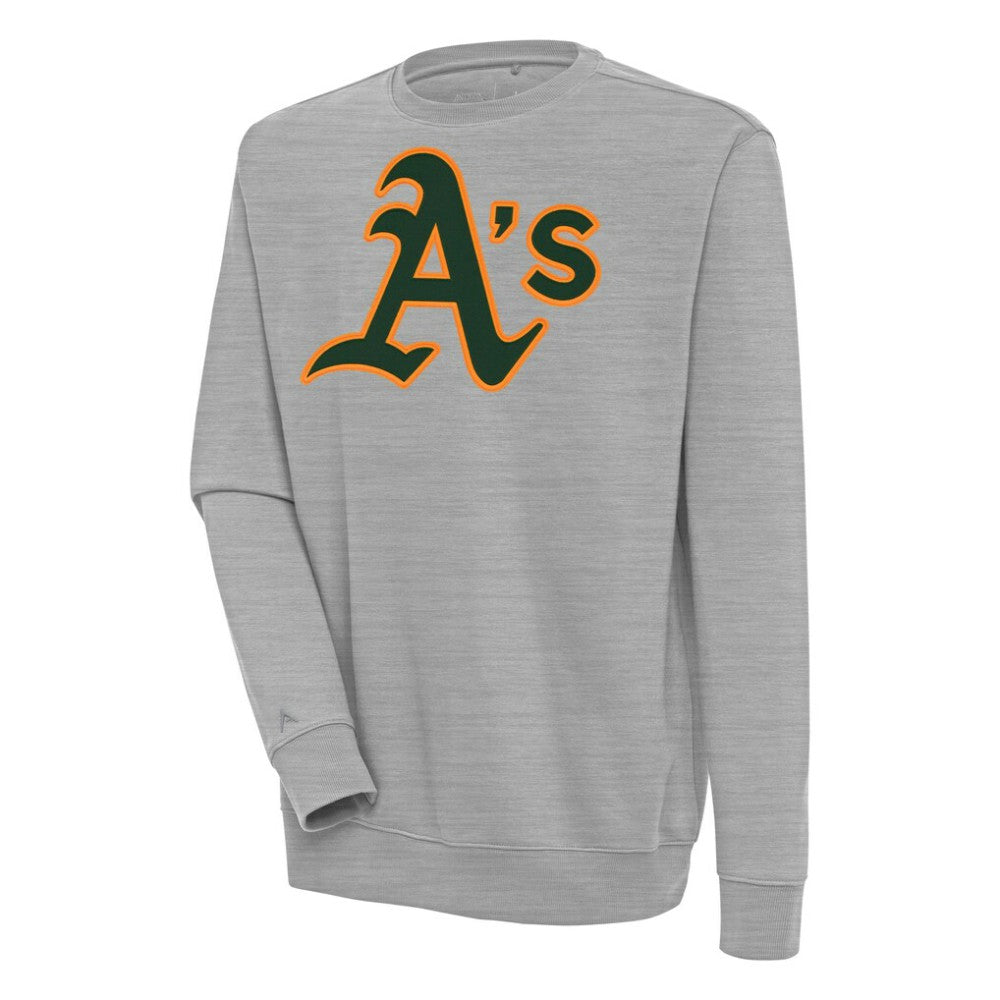 Athletics Antigua Victory Pullover Sweatshirt - Heather Gray - MLB on Sale