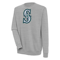 Seattle Mariners Antigua Victory Pullover Sweatshirt - Heather Gray - MLB Sale
