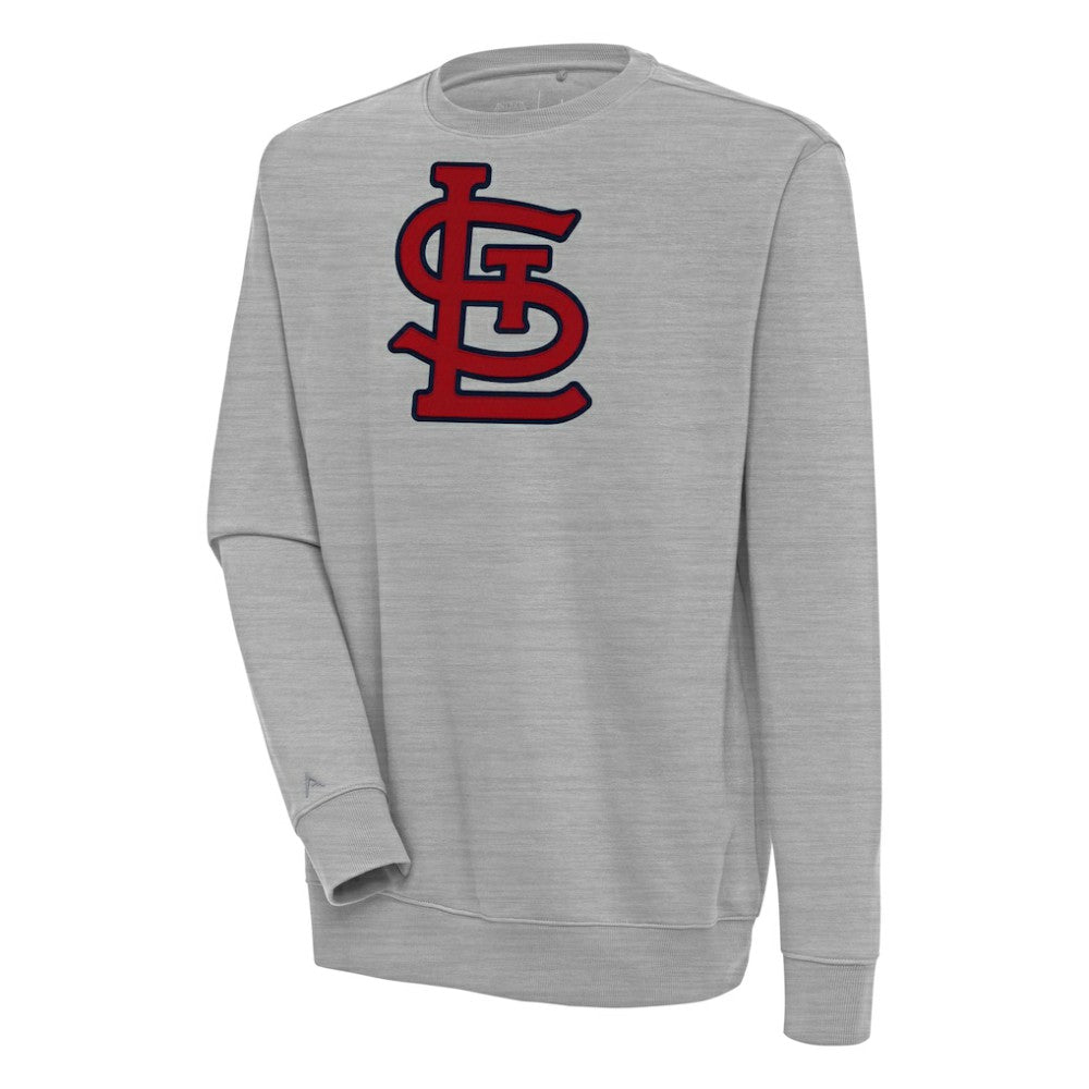 St. Louis Cardinals Antigua Victory Pullover Sweatshirt - Heather Gray - MLB Lifestyle