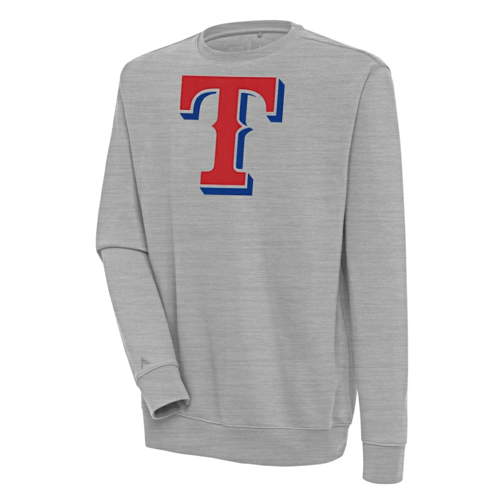 Texas Rangers Antigua Victory Pullover Sweatshirt - Heather Gray - MLB Sale