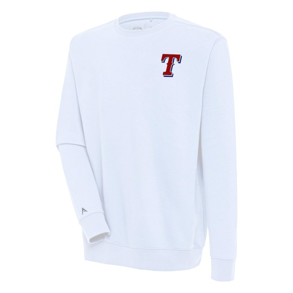 Texas Rangers Antigua Victory Pullover Sweatshirt - White - MLB Discount