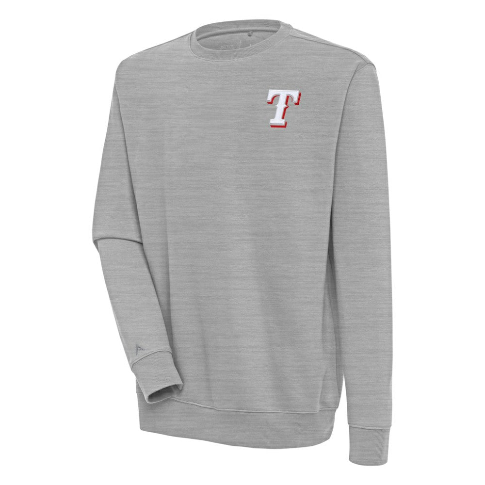 Texas Rangers Antigua Victory Pullover Sweatshirt - Heather Gray - MLB Discount