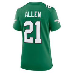 Nike Eric Allen Philadelphia Eagles Women's Alternate Game Jersey Kelly Green