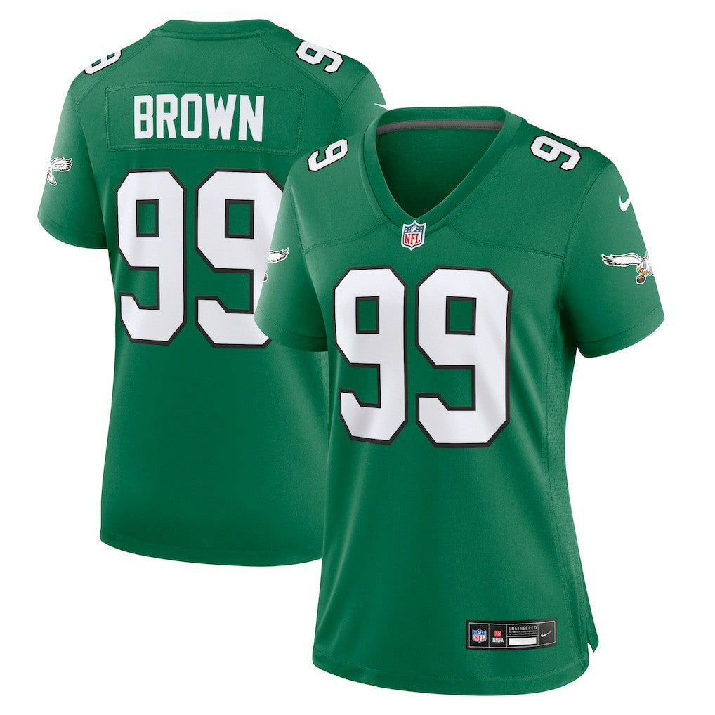 Nike Jerome Brown Philadelphia Eagles Women's Alternate Game Jersey Kelly Green