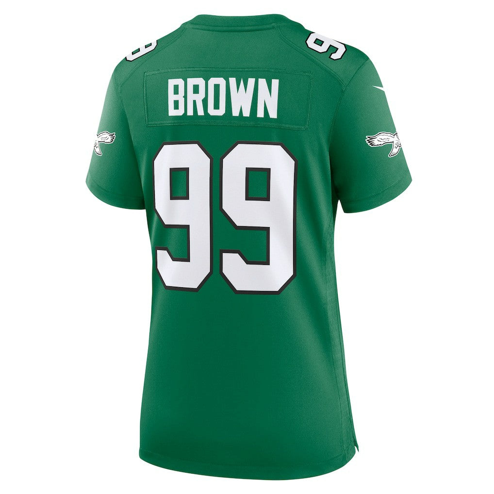 Nike Jerome Brown Philadelphia Eagles Women's Alternate Game Jersey Kelly Green