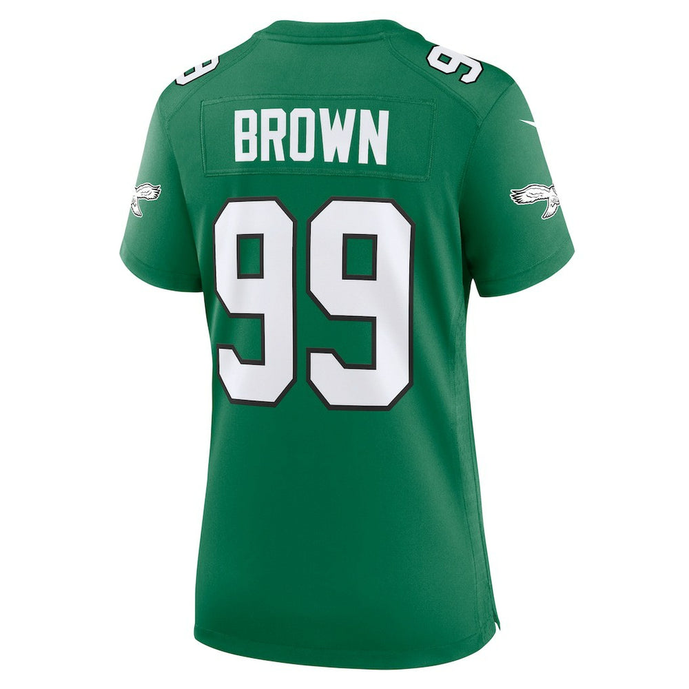 Nike Jerome Brown Philadelphia Eagles Women's Alternate Game Jersey Kelly Green